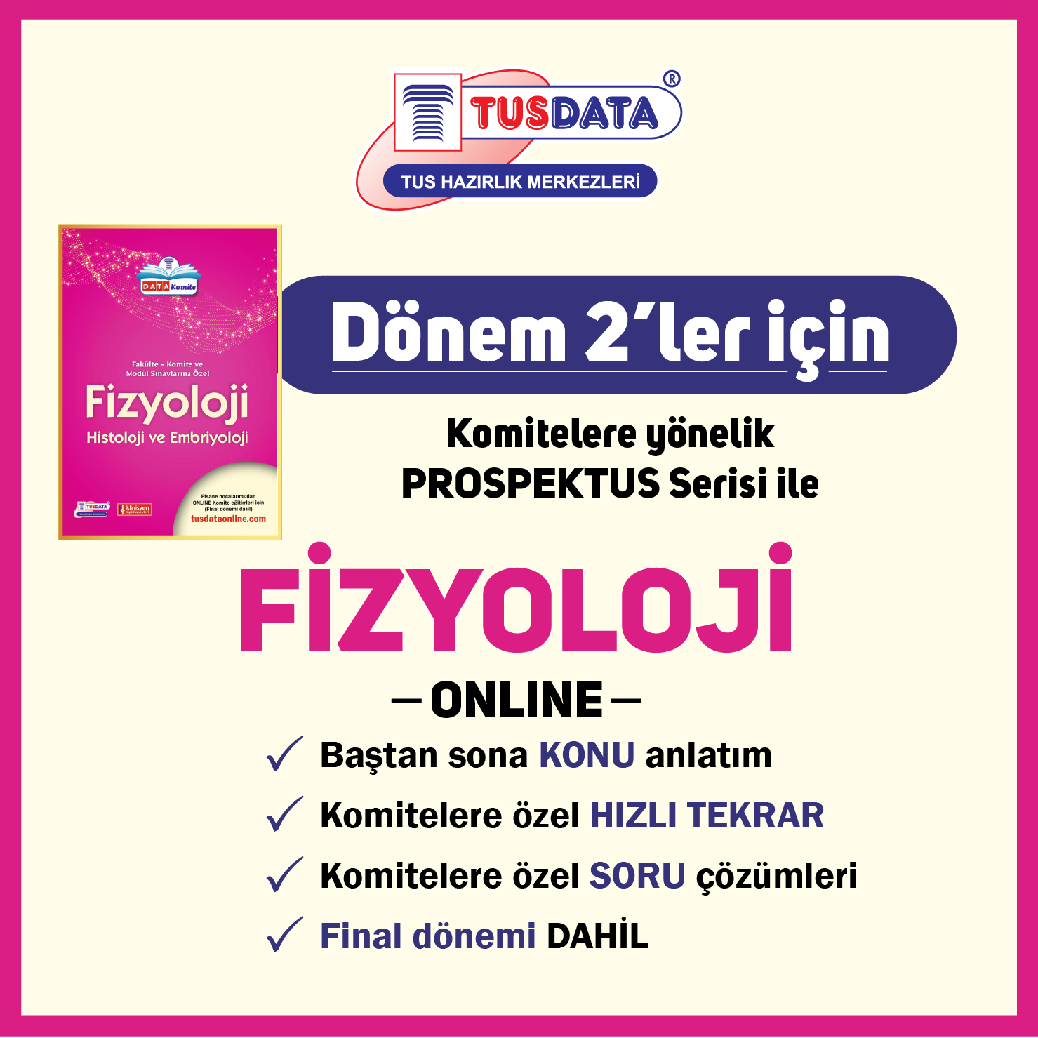 Dönem 2 Komitelere Yönelik Online Dersler – Fizyoloji